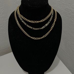 Gold chain necklace set